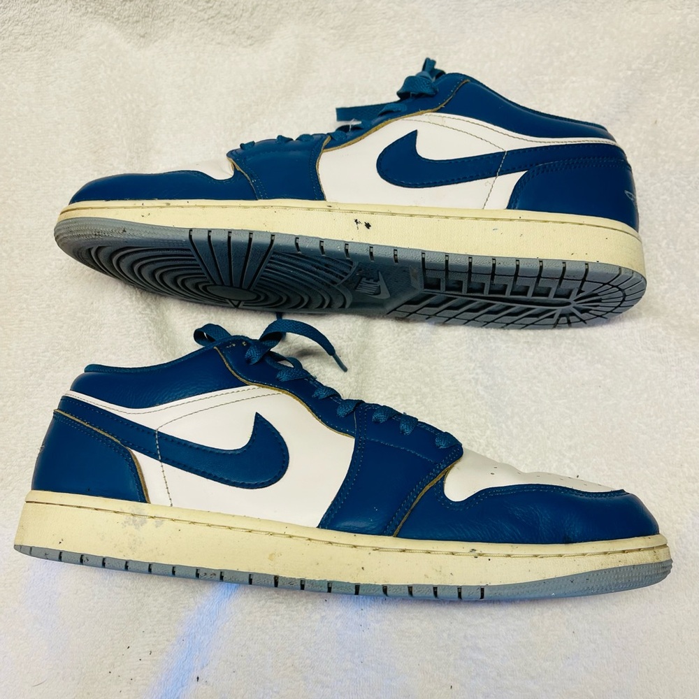 Nike GS Air Jordan1 Low SE Industrial Blue White Mens 12.5 - Picture 8 of 9